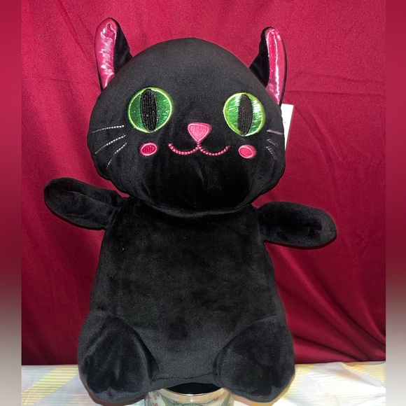 Charming Black Cat Plush with Green Eyes - Picture 9 of 10